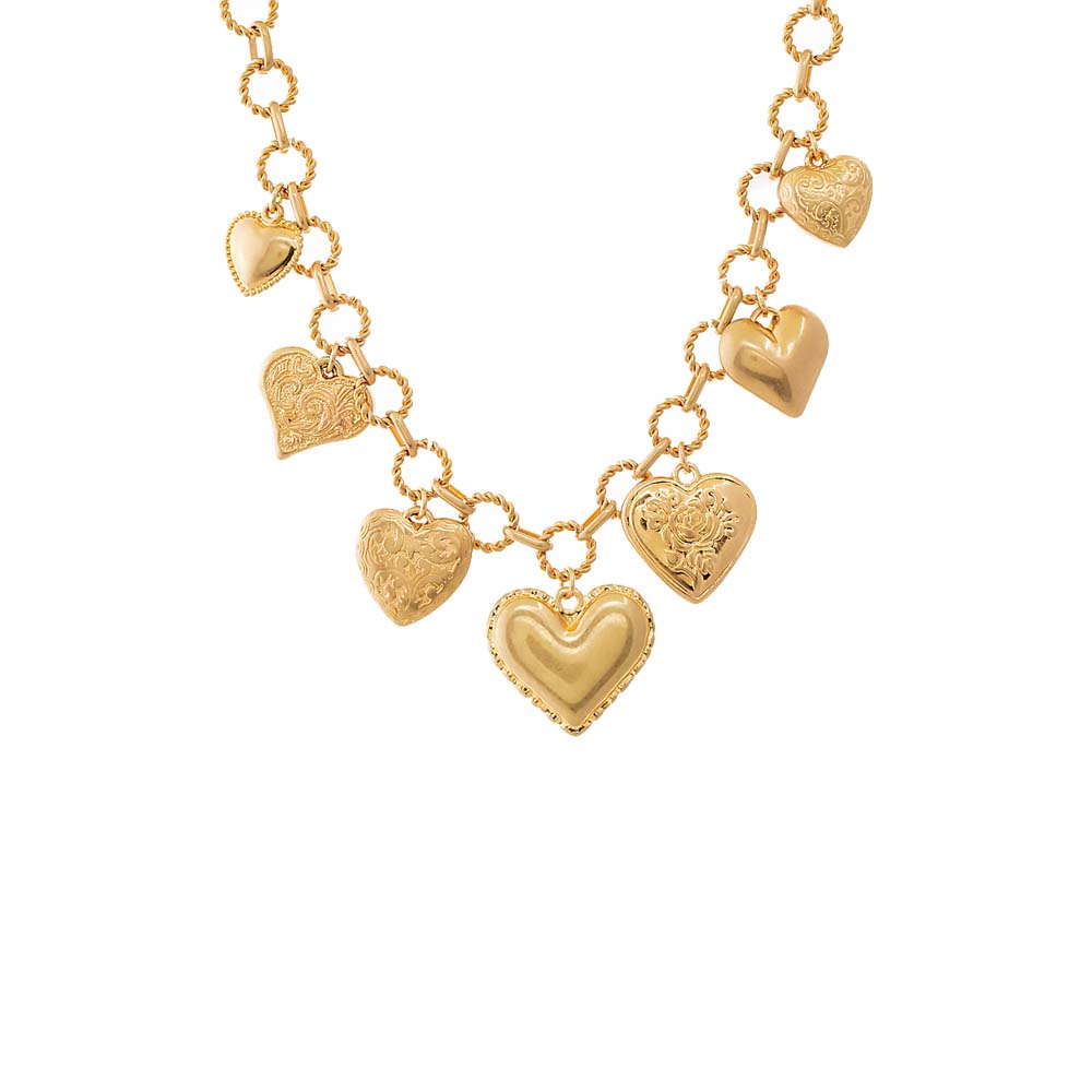 Gold Vintage Love Heart Necklace - Adina's Jewels
