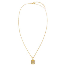 Pave Initial Dog Tag Pendant Necklace - Adina's Jewels