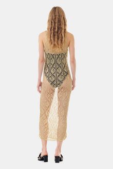 Gold Metallic Strap Dress | Golden