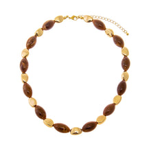Brown Bead and Gold Accent Necklace - Adina's Jewels