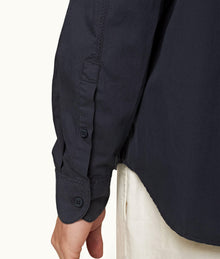 Grasmoor Relaxed Fit Classic Collar Organic Cotton Shirt | Night Iris