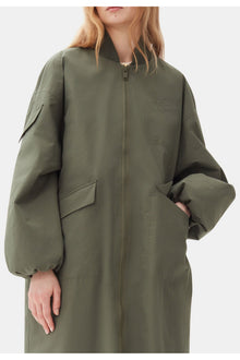 Green Tech Seersucker Oversized Shell Coat | Beetle