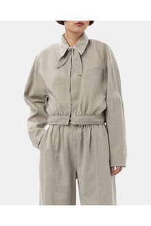 Grey Light Melange Suiting Short Jacket | Alfalfa