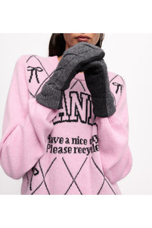 Grey and Black Cashmere Mix Mittens | Phantom