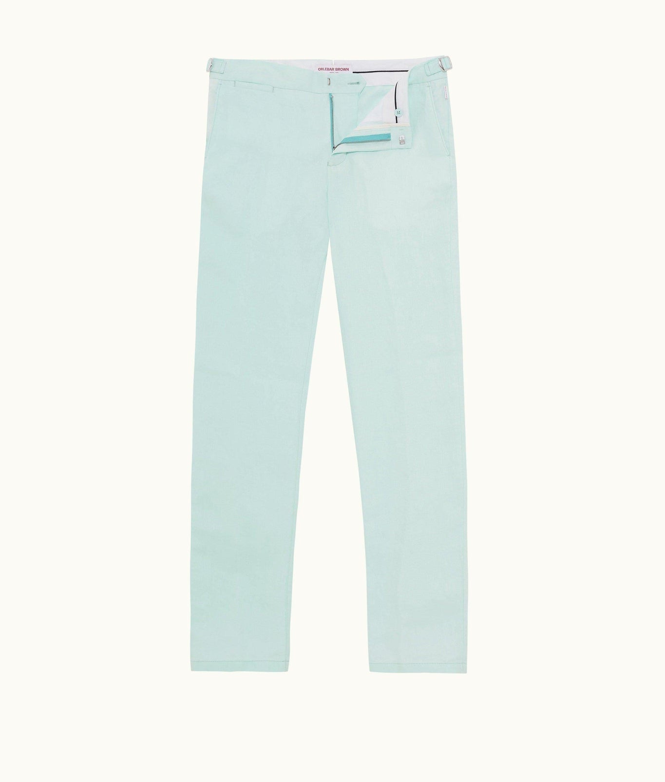 Griffon Linen Tailored Fit Washed Linen Trousers | Clear Sky