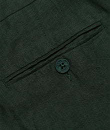 Griffon Linen Tailored Fit Washed Linen Trousers | Dark Sherwood