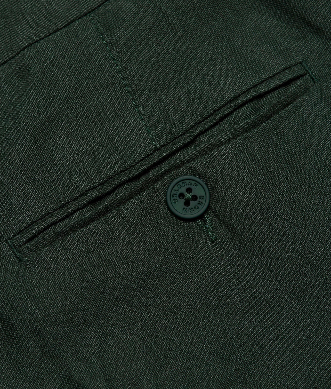 Griffon Linen Tailored Fit Washed Linen Trousers | Dark Sherwood