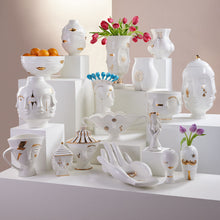 gilded frida urn porcelain white gold accents - view 2