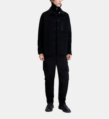 Wool-Blend Overshirt Jacket | Men | Black