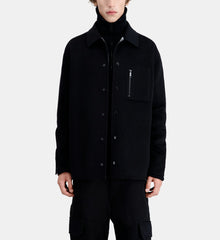 Wool-Blend Overshirt Jacket | Men | Black