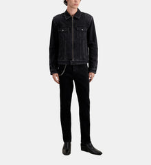 Denim Biker Jacket | Men | Black Washed