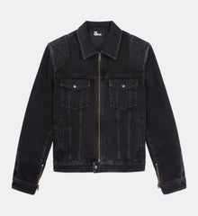 Denim Biker Jacket | Men | Black Washed