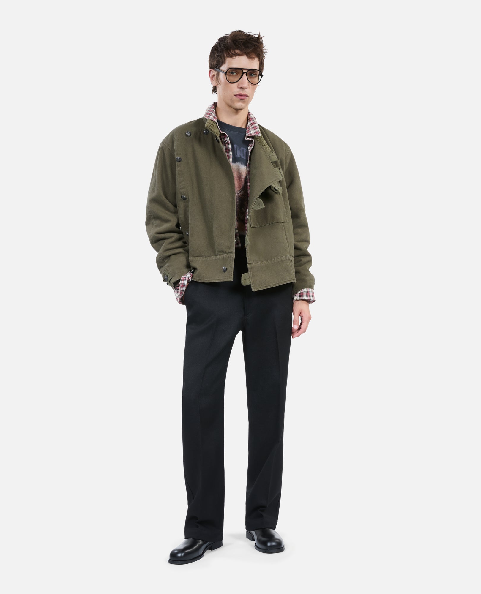 Khaki Officer-Style Jacket | Men | Olive Night