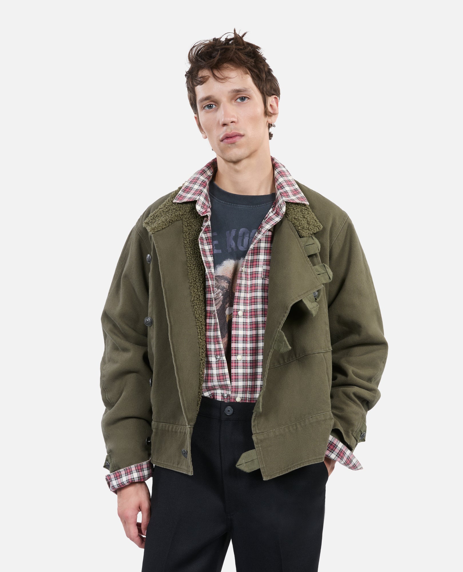 Khaki Officer-Style Jacket | Men | Olive Night