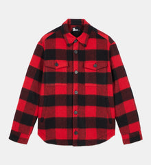 Overshirt-Style Checked Jacket | Men | Red x Black