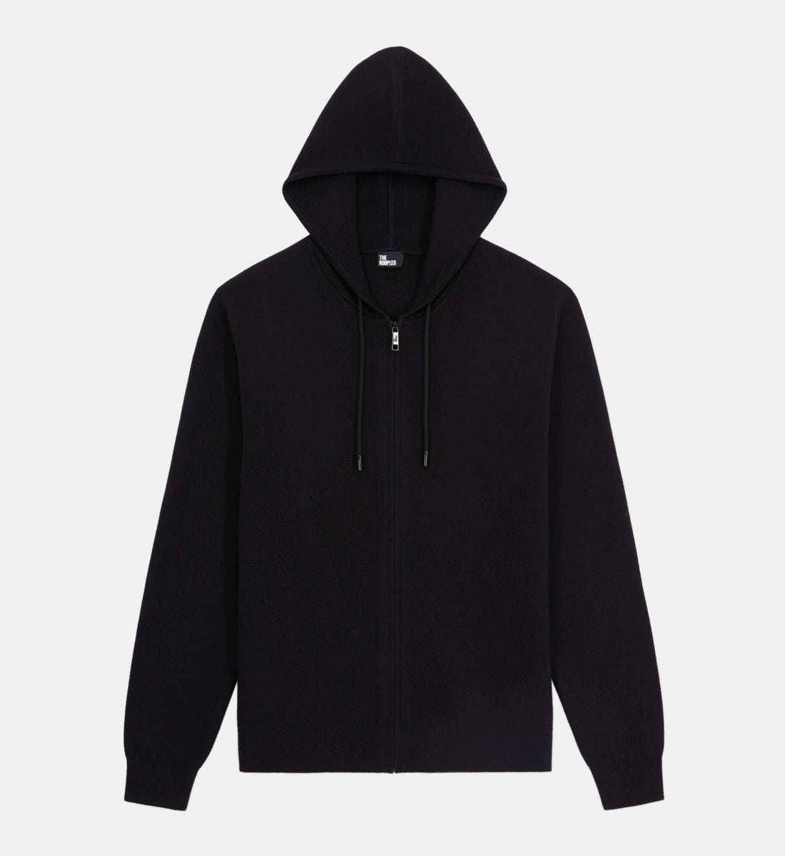 Wool Blend Hooded Cardigan | Men | Black x Red