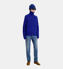 Cardigan With Zipper | Men | Electric Blue