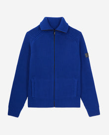 Cardigan With Zipper | Men | Electric Blue