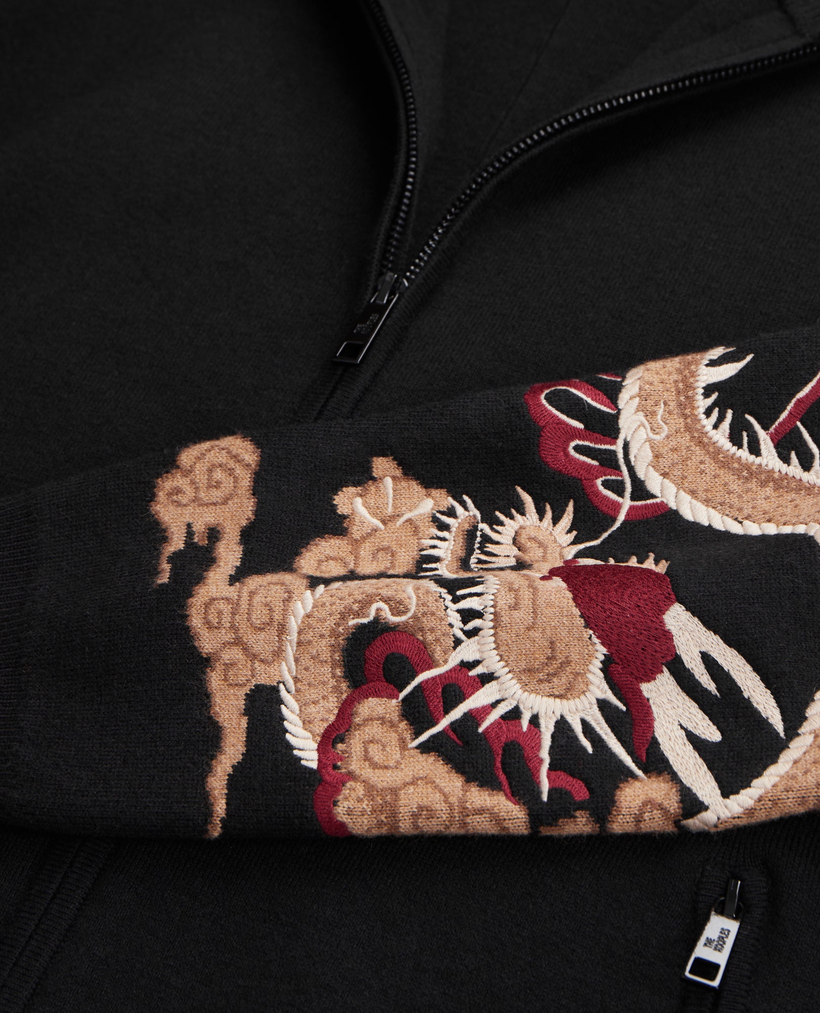 Wool-Blend Cardigan With Dragon Embroidery | Men | Black