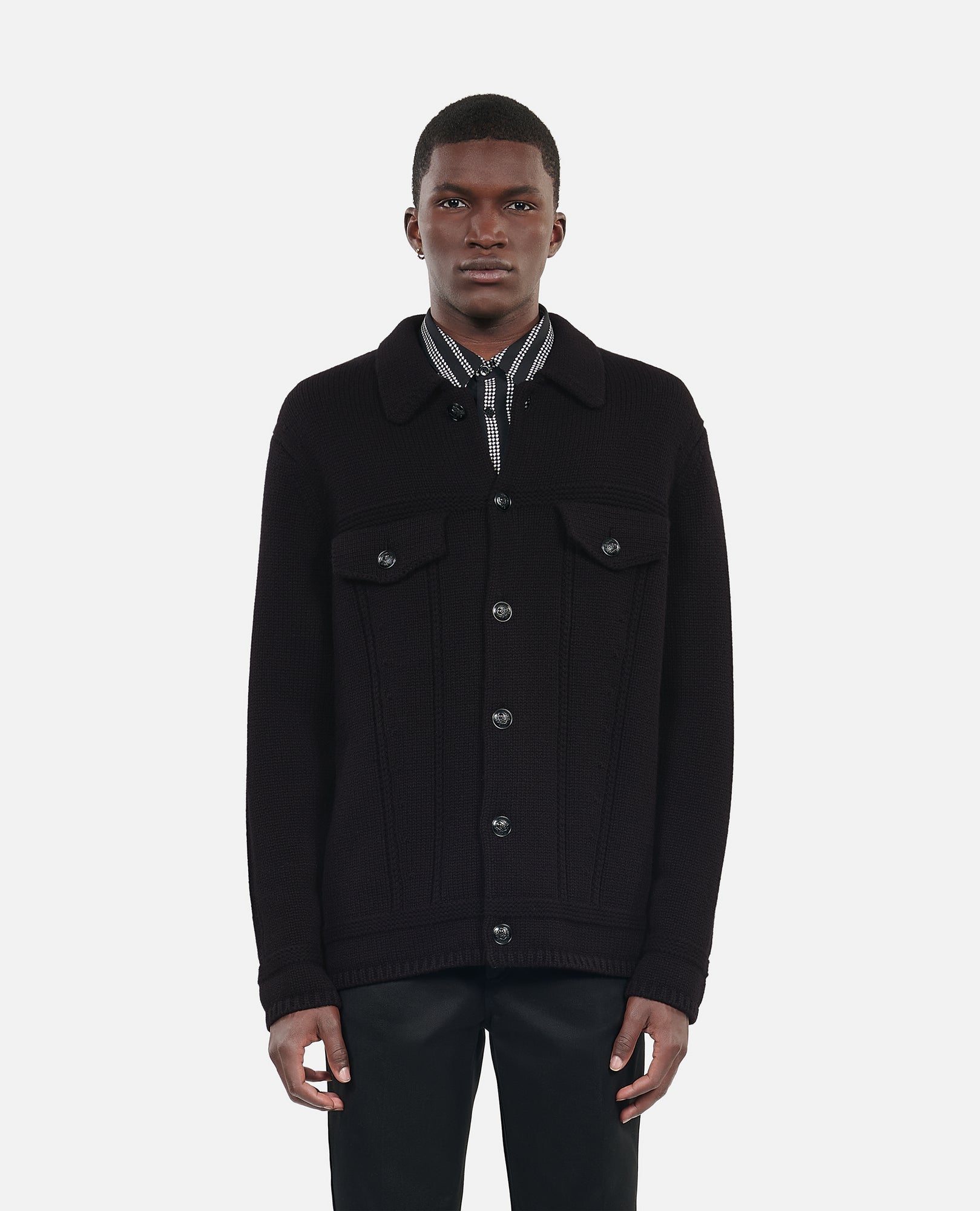 Wool Cardigan | Men | Black