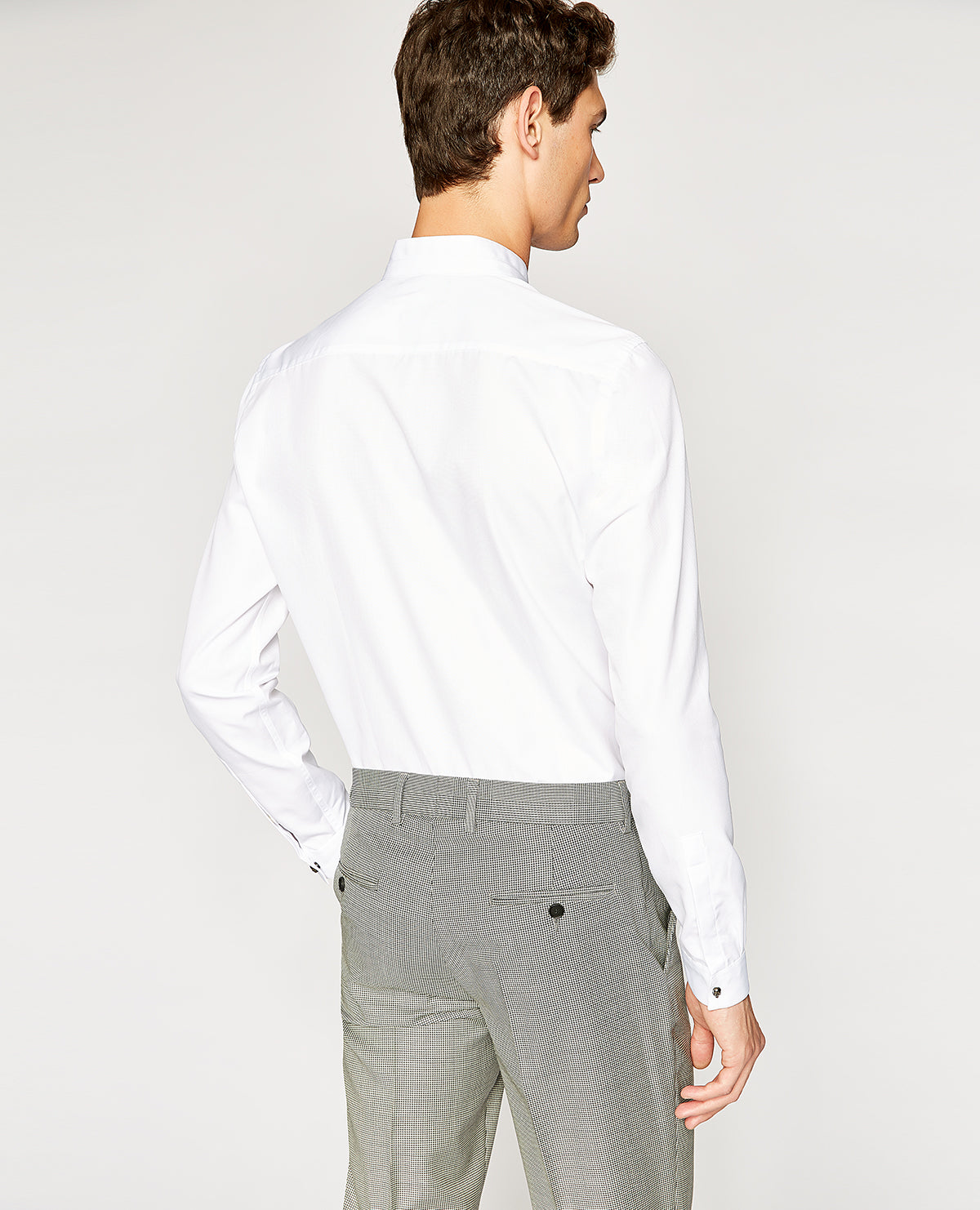 Cotton Faille Shirt With Officer Collar | Men | White