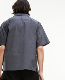 Charcoal Gray Cotton Shirt With Pockets | Men | Dark Grey