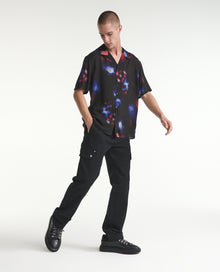 Loose Shirt With Lights Print | Men | Black Red Blue