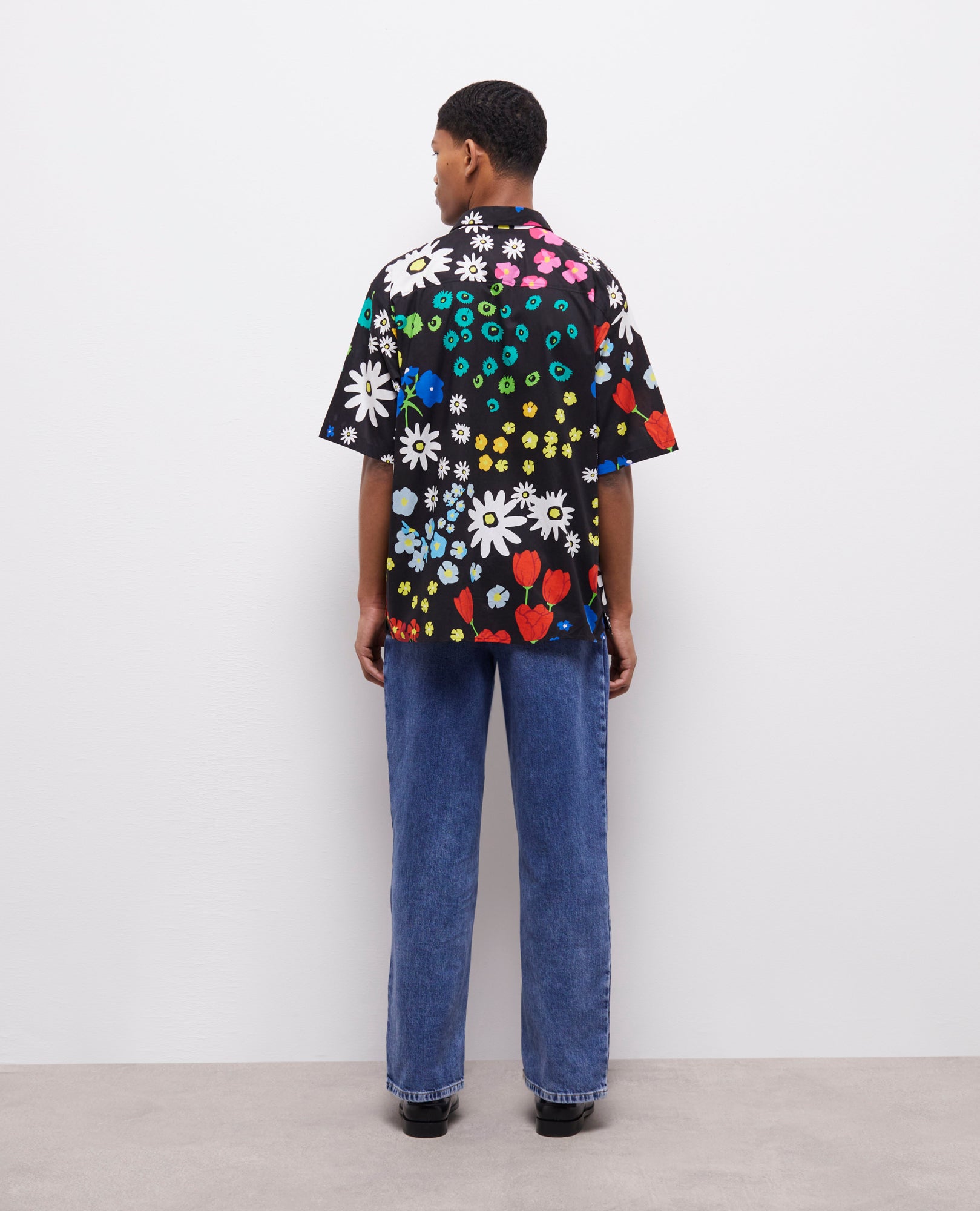 Printed Cotton Shirt | Men | Multicolorlor x Black