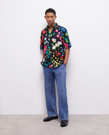 Printed Cotton Shirt | Men | Multicolorlor x Black