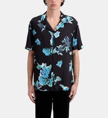 Printed Short Sleeved Shirt | Men | Black Blue