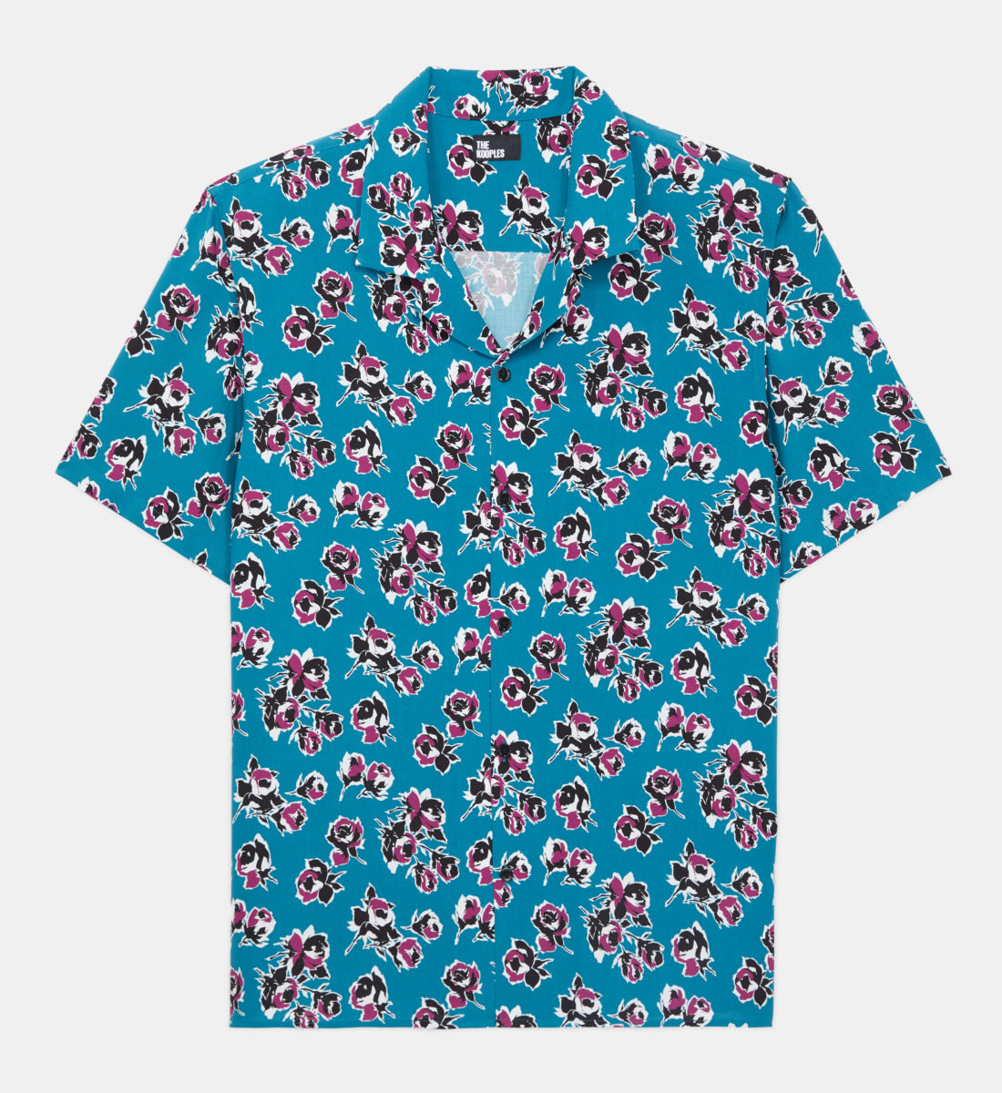 Short Sleeved Printed Shirt | Men | Pink x Blue