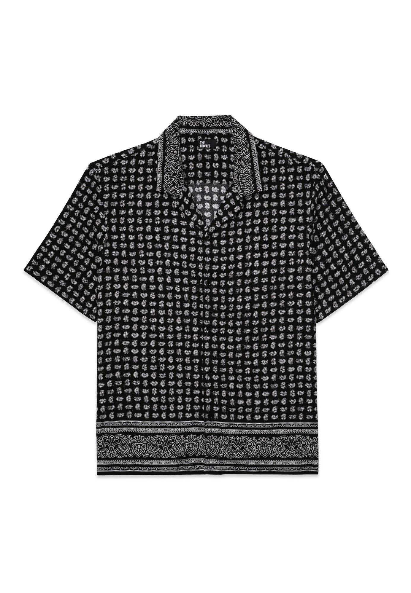 Paisley Print Short Sleeve Shirt | Men | Black x White