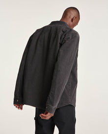 Denim Shirt With Check Lining | Men | Black Washed