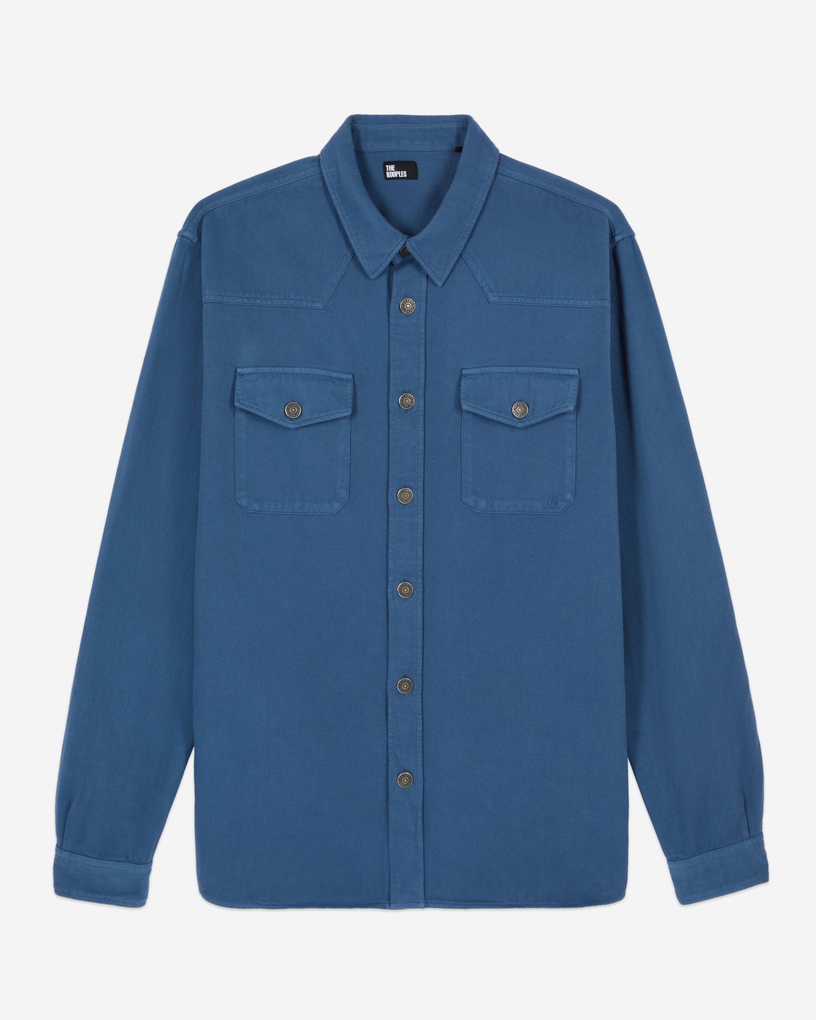 Blue Linen And Cotton Shirt | Men | Middle Navy