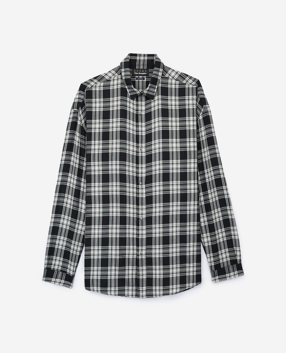 Cotton Shirt With Black And White Check Motif | Men | Dark Grey