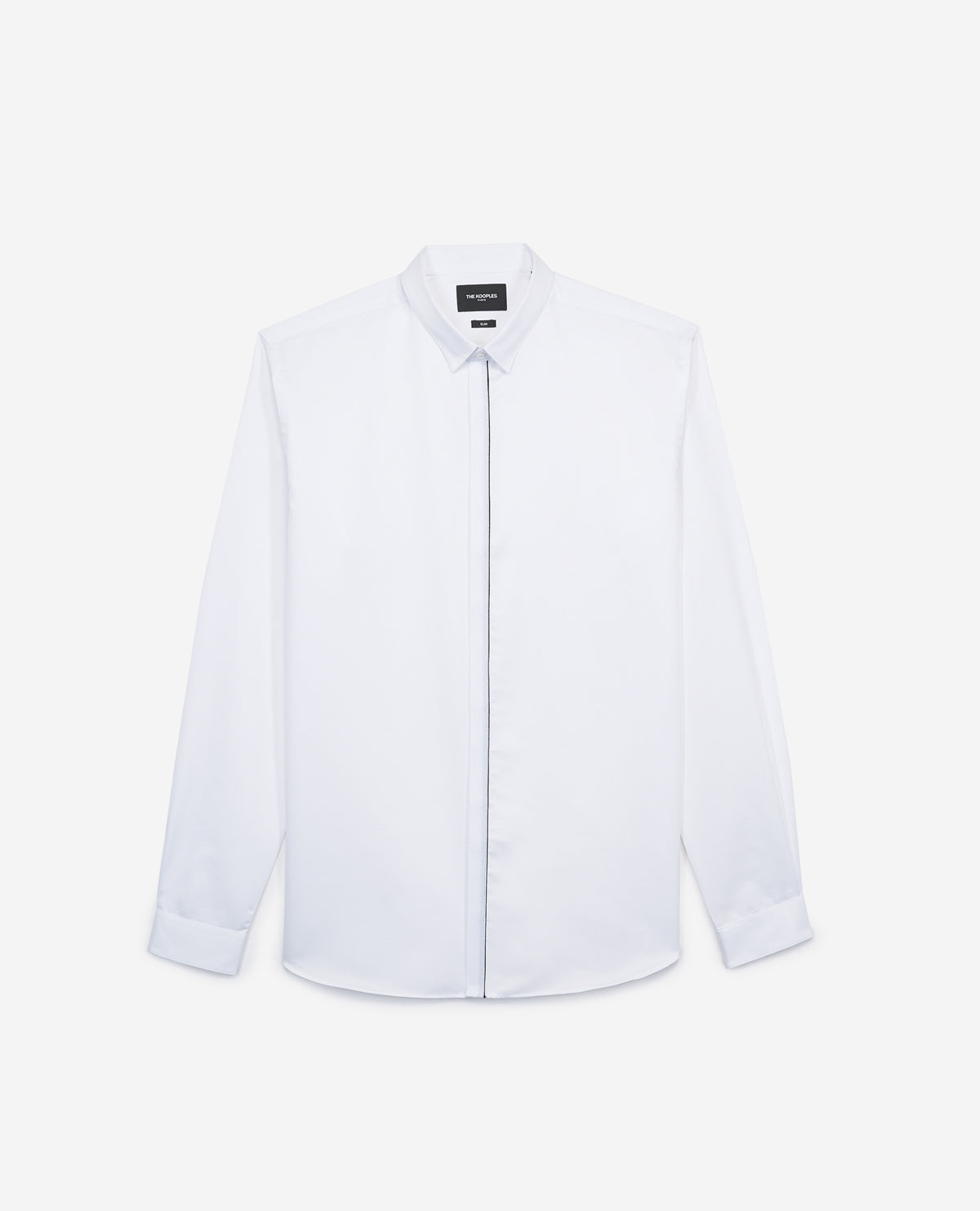 Slim Shirt With Classic Collar, Piping | Men | White