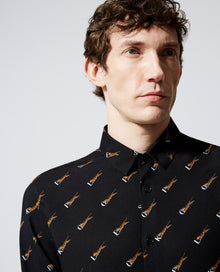 Printed Shirt With The Kooples Logo | Men | Black x White