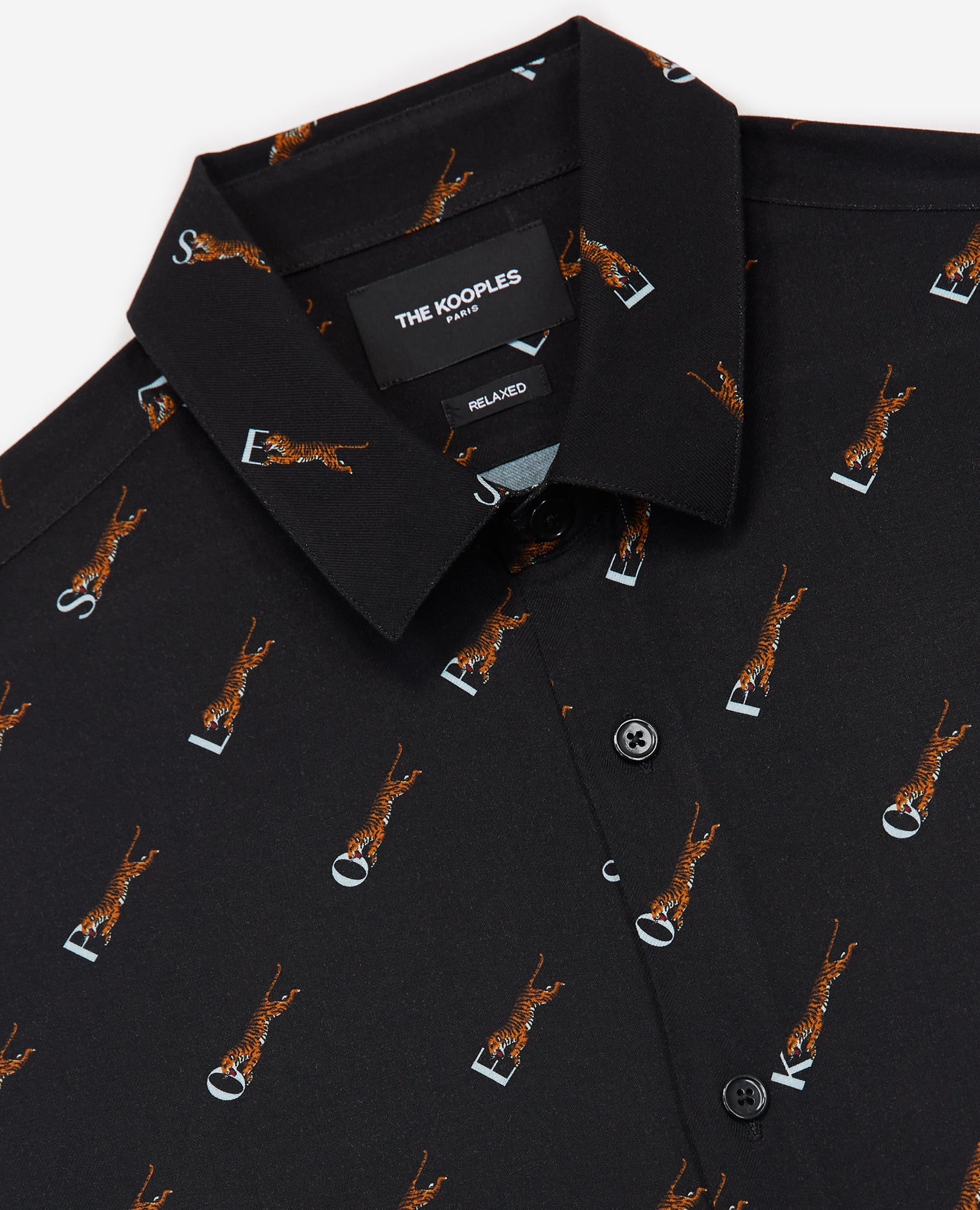 Printed Shirt With The Kooples Logo | Men | Black x White