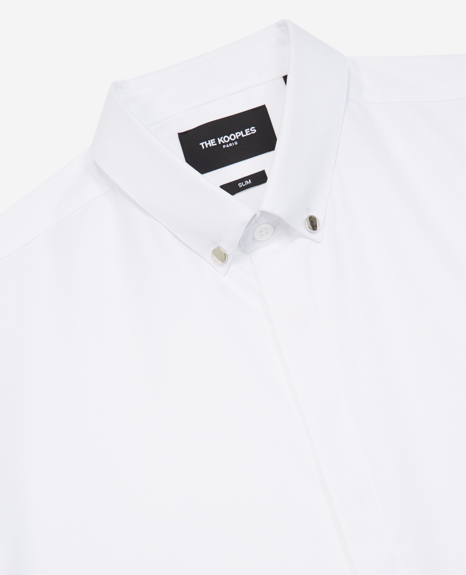 Cotton Shirt With Buttoned Collar | Men | White