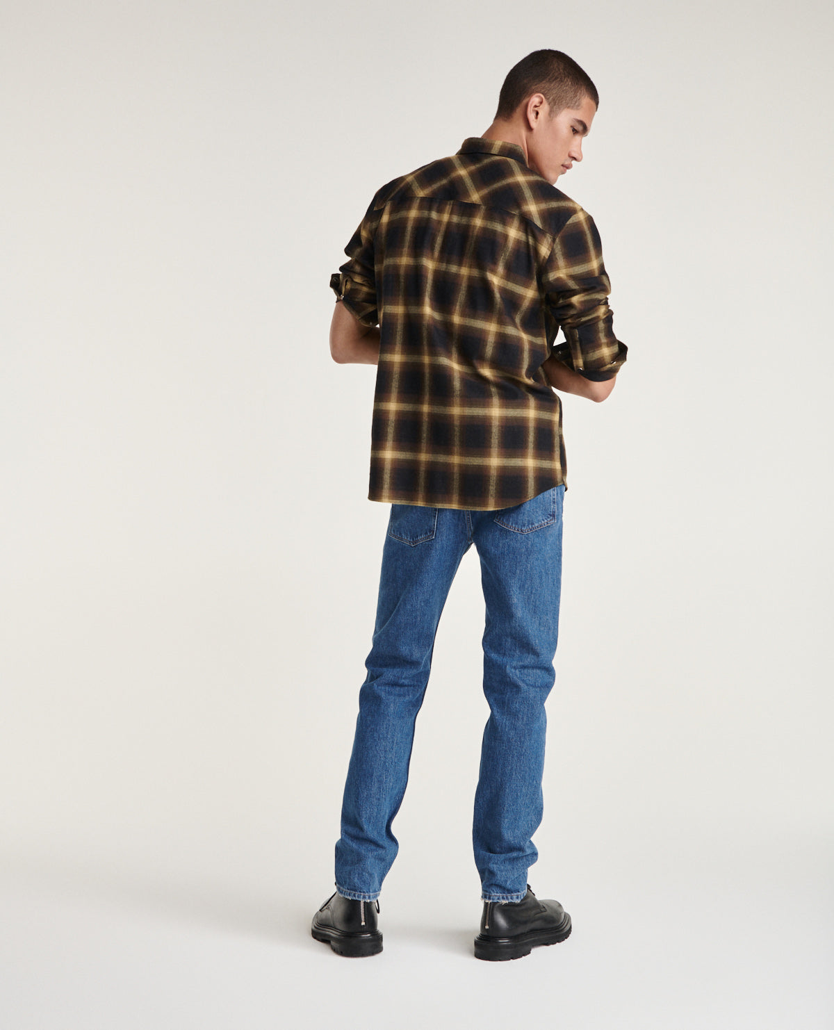 Cotton Shirt With And Checks | Men | Yellow Black