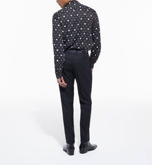 Printed Shirt With Classic Collar | Men | Black x Ecru