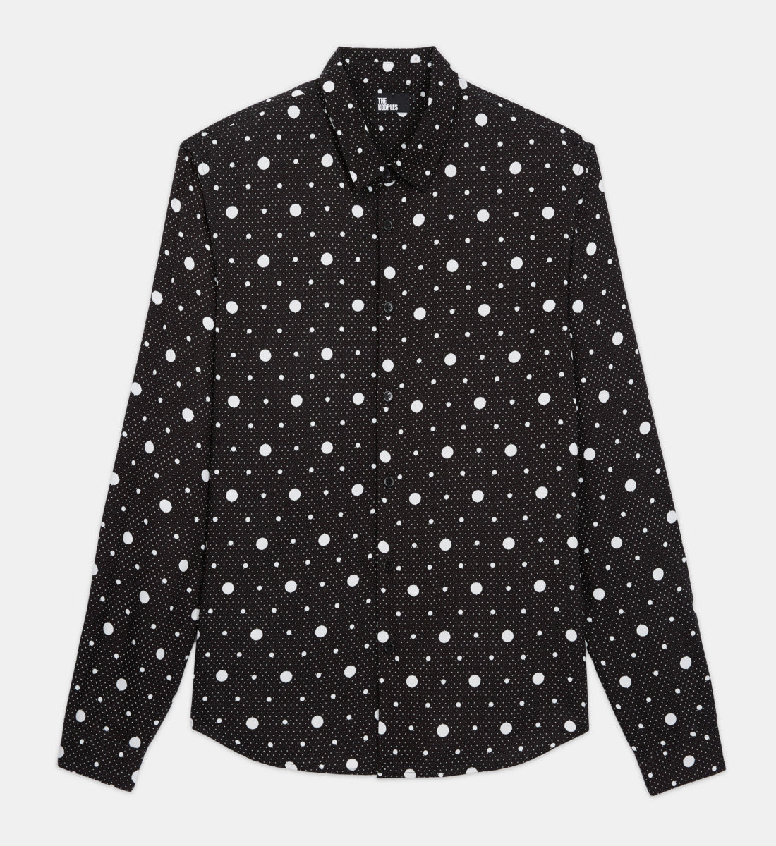 Printed Shirt With Classic Collar | Men | Black x Ecru