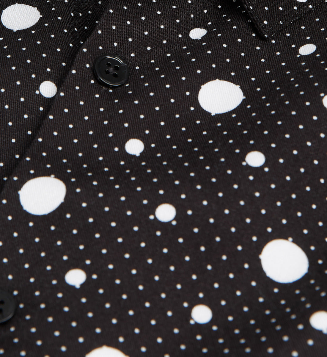 Printed Shirt With Classic Collar | Men | Black x Ecru