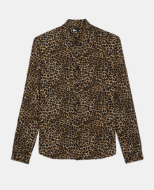 Print Silk Shirt With Classic Collar | Men | Leopard