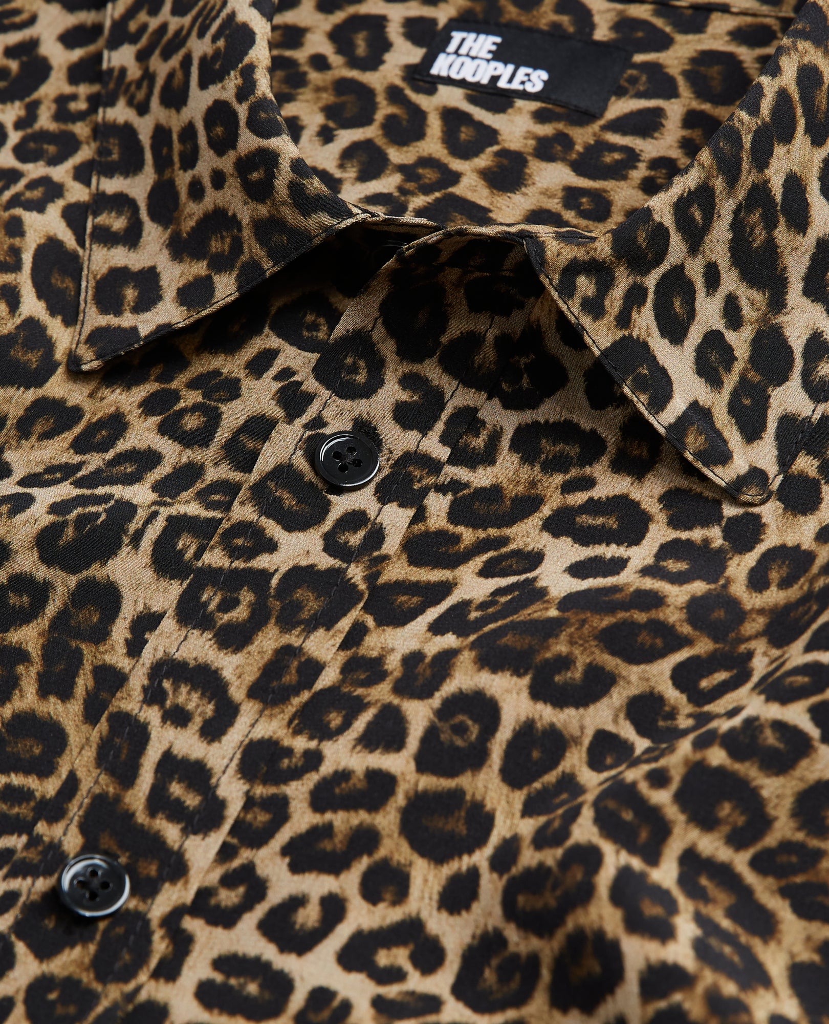 Print Silk Shirt With Classic Collar | Men | Leopard