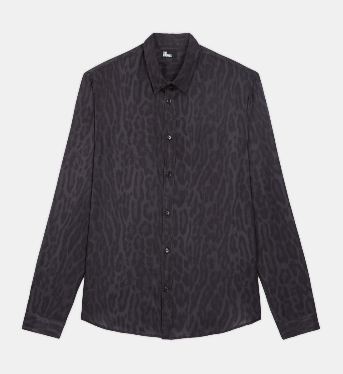 Leopard Print Shirt With Classic Collar | Men | Grey Black