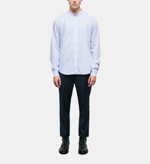 Shirt With Officer Collar | Men | Blue