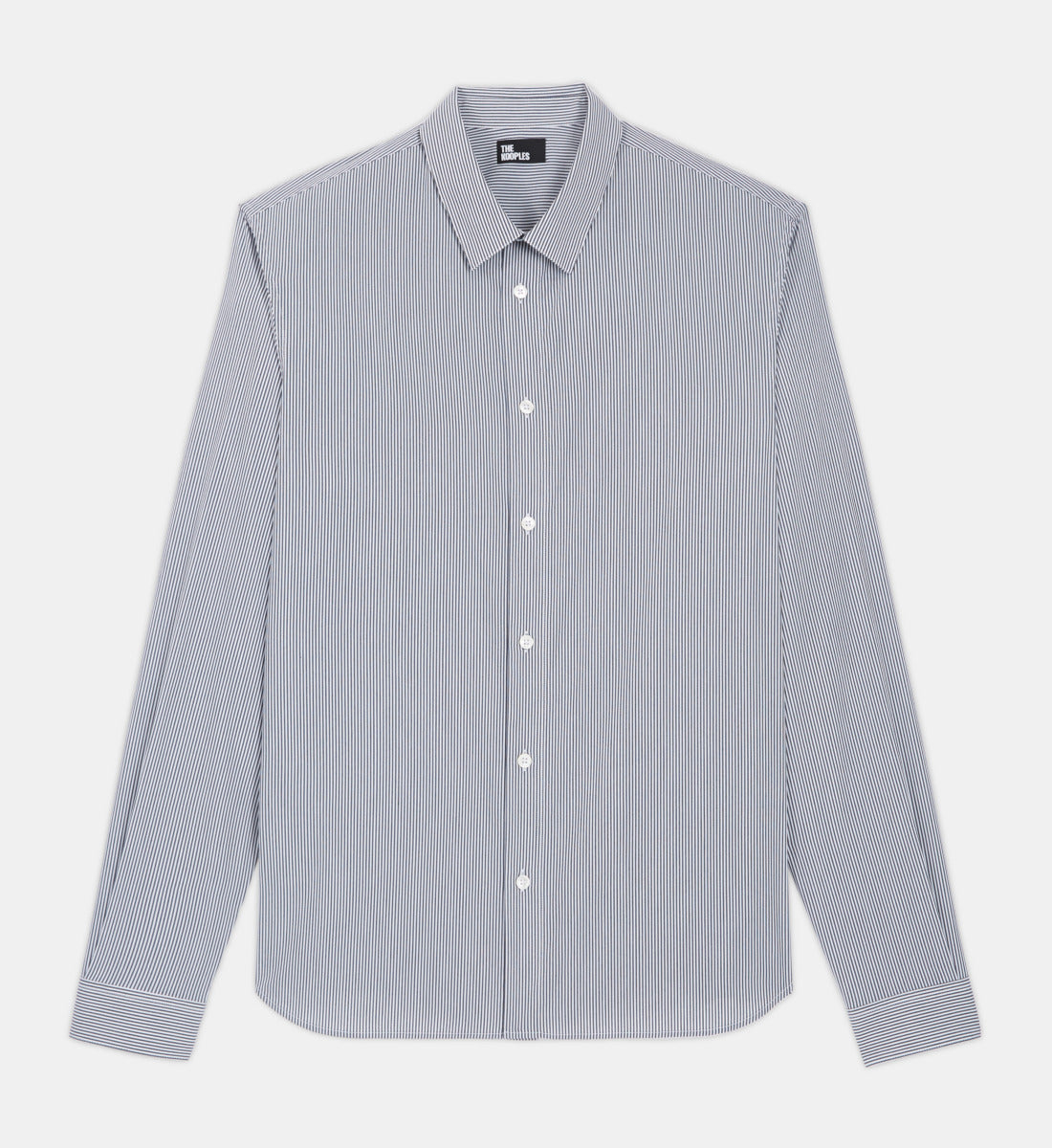 Striped Shirt With Classic Collar | Men | Grey x White