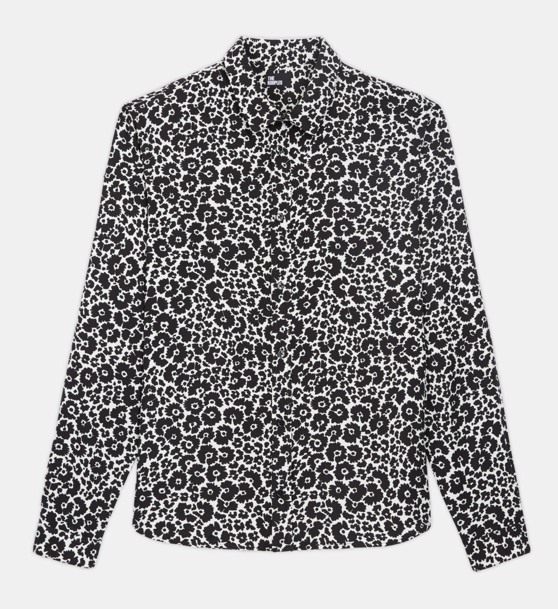 Floral Shirt With Classic Collar | Men | Black x White