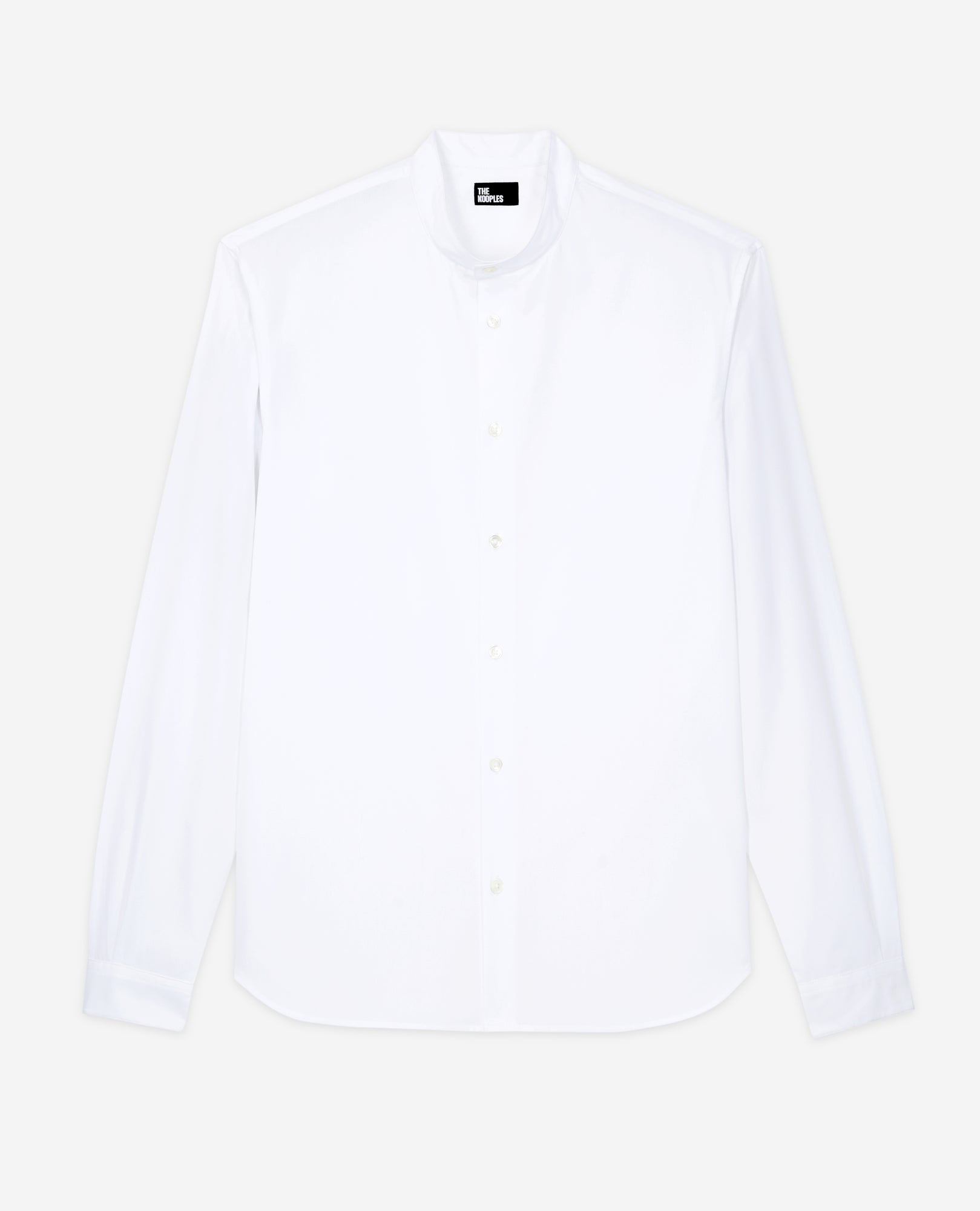 Slim-Fit Shirt With Officer Collar | Men | White